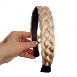 Bentita pentru par impletita spic din fibra sintetica BST021FF Blond Piersica
